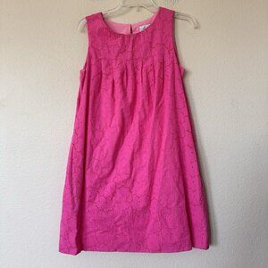 Molly B Boston Crochet Eyelet Shift Mini Dress in Pink Size 4 Lined